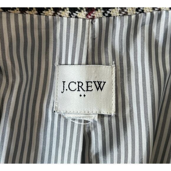 J. Crew Women’s Size Medium Wool Blend Houndstooth 2 Button Blazer - Picture 7 of 8